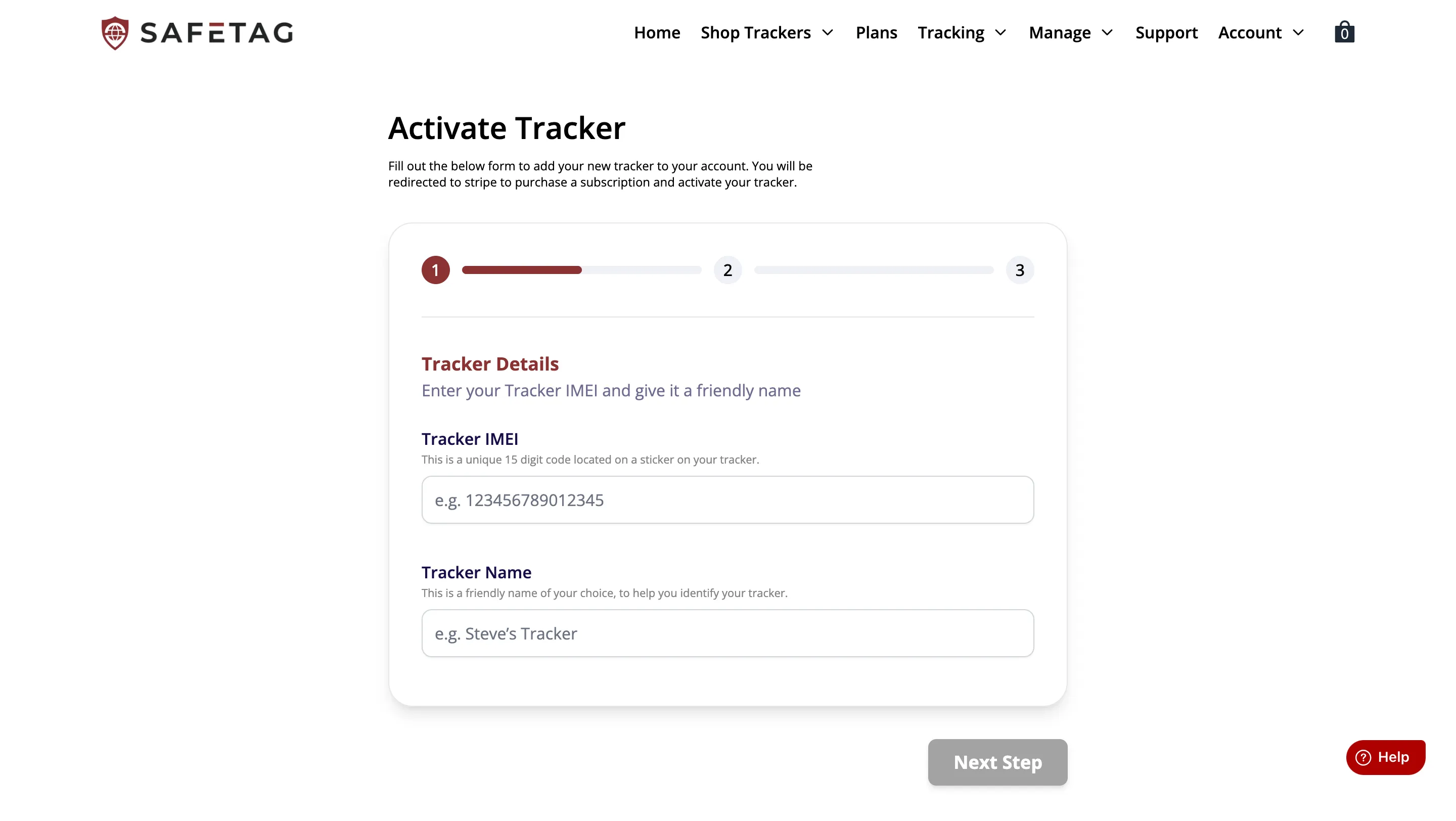 Activate Tracker Page