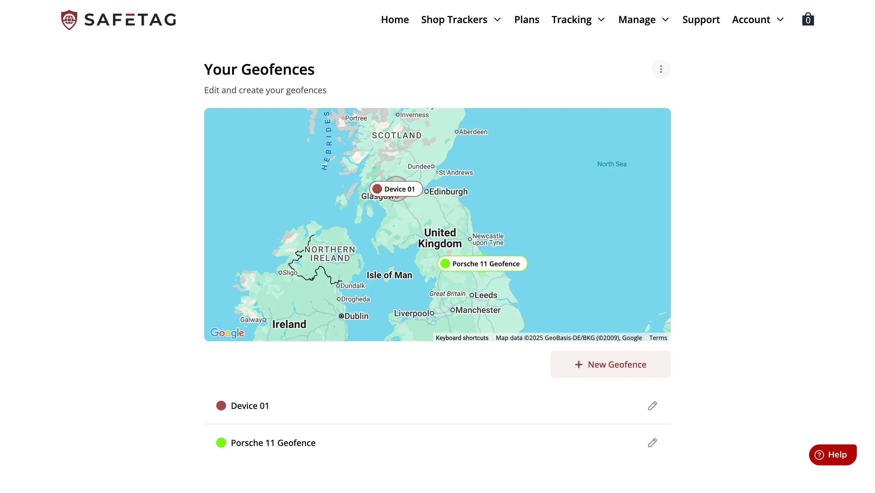 Geofences Page